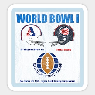 World Bowl I (WFL) Poster (1974) Sticker